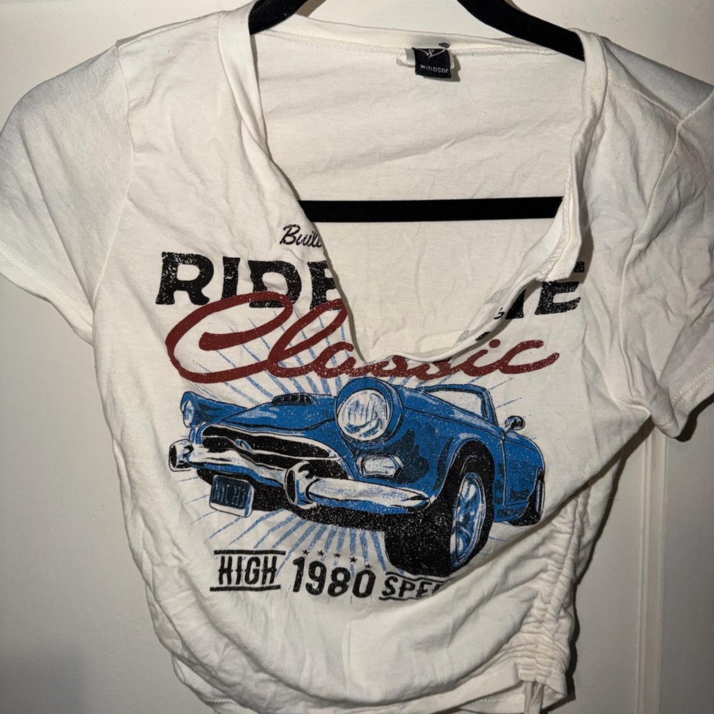 Windsor White Graphic Crop Top